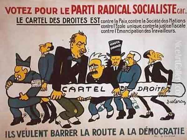 Electoral poster for the Radical Socialist Party 2 Oil Painting by Pierre Dukercy