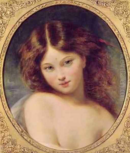 Head of a Young Girl Oil Painting by Pierre Joseph Dedreux-Dorcy