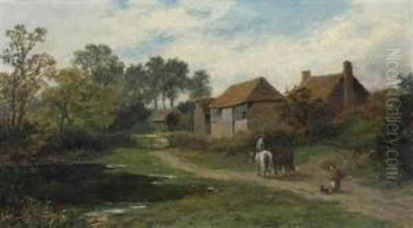 Bauernhof In England. Oil Painting by Leopold Rivers