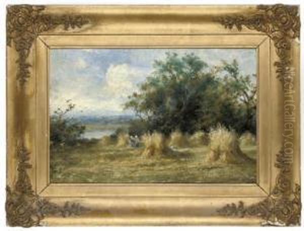 Amongst The Haystooks Oil Painting by Leopold Rivers