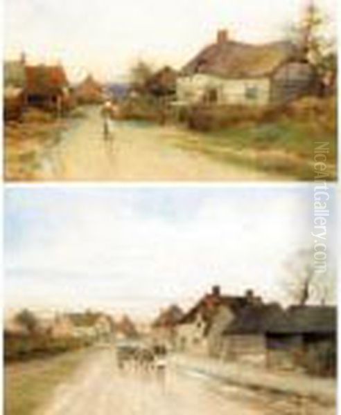 Old Essex Farm; Near Lambourne Oil Painting by Leopold Rivers