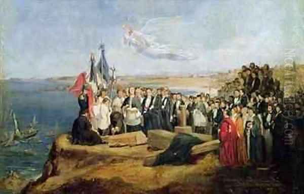 Burial of the Vicomte de Chateaubriand 1768-1848 at Grand Be Oil Painting by Valentin Louis Doutreleau