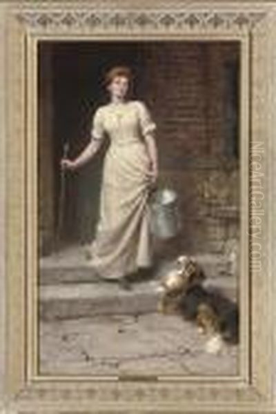 The Most Devoted Of Her Slaves Oil Painting by Briton Riviere