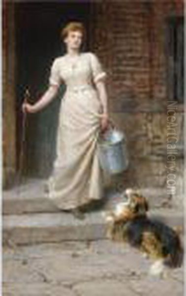 The Most Devoted Of Her Slaves Oil Painting by Briton Riviere