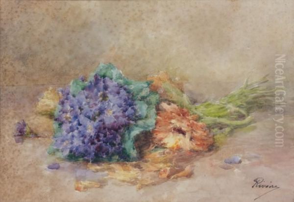 Fleurs Oil Painting by Francois Rivoire