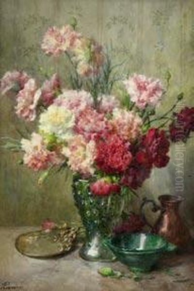 nature Morte Au Bouquet Oil Painting by Francois Rivoire