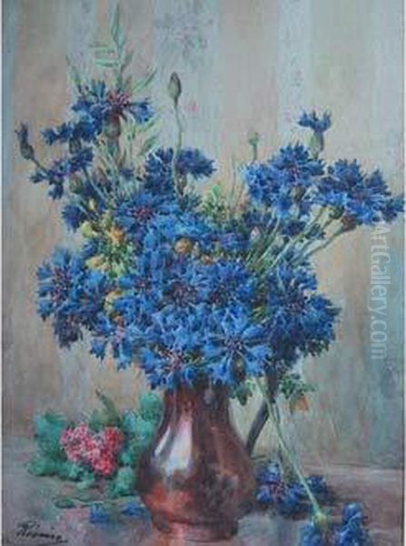 Le Bouquet De Fleurs. Oil Painting by Francois Rivoire