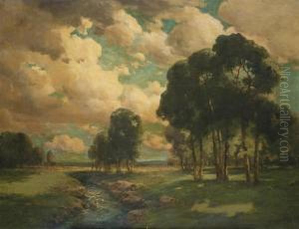 Passing Clouds Over A Meadow Oil Painting by Julian Walbridge Rix