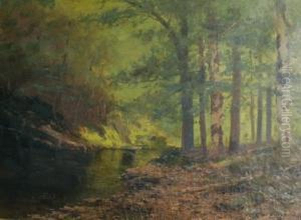 Forest Interior Oil Painting by Julian Walbridge Rix