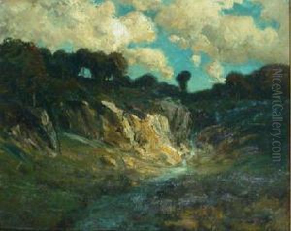 Where The Brook Falls Oil Painting by Julian Walbridge Rix