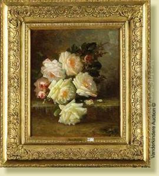 Gerbe De Roses Oil Painting by Henri Robbe