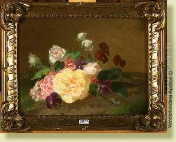 Bouquet De Fleurs Oil Painting by Henri Robbe