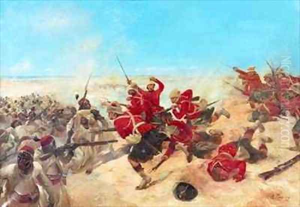 The Black Watch at the Battle of Tel el Kebir on the 13th September Oil Painting by Henri-Louis Dupray