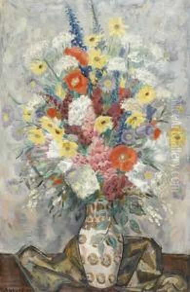 Grand Bouquet Oil Painting by Theophile Paul Robert