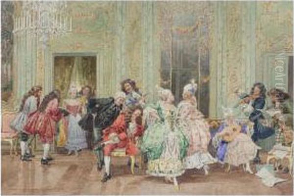 The Recital Oil Painting by Albert Pierre Roberti