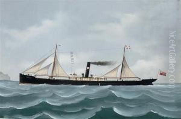 The General Cargo Steamer 
Brator Oil Painting by Luigi Roberto