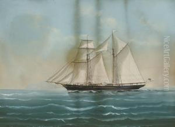 The Royal Yacht Squadron's Schooner Oil Painting by Luigi Roberto