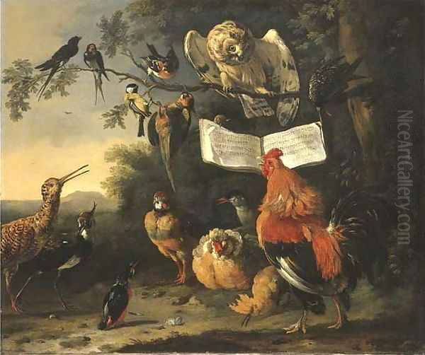 A Concert of Birds Oil Painting by Melchior D'Hondecoeter