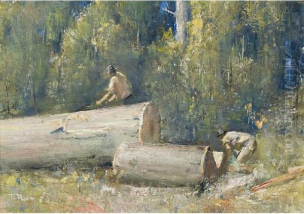 The Wood Splitters Oil Painting by Tom Roberts