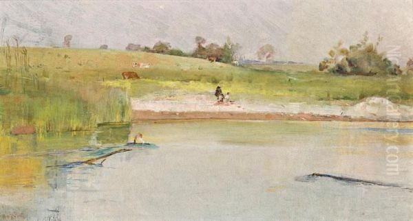 A Quiet Stream (heidelberg) Oil Painting by Tom Roberts