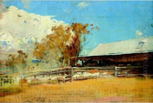 Shearing Shed, Newstead Oil Painting by Tom Roberts