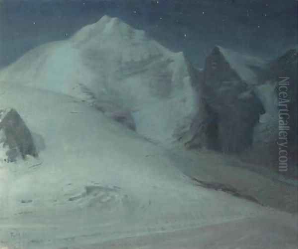 Moonlight in the Alps Oil Painting by Thomas Millie Dow