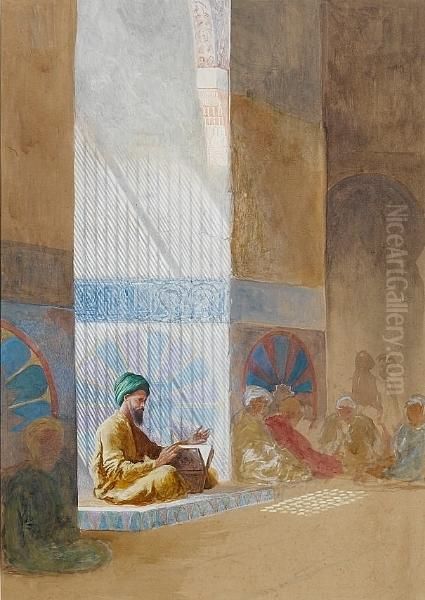 Reading The Koran Oil Painting by Charles Robertson