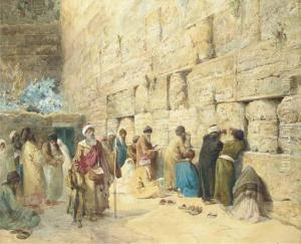 The Wailing Wall, Jerusalem Oil Painting by Charles Robertson