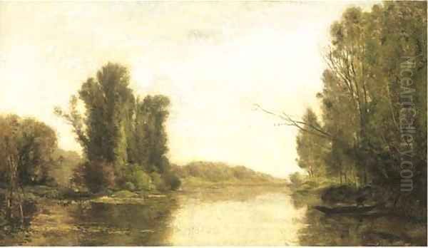 Aux bordes de l'Oise Oil Painting by Charles-Francois Daubigny