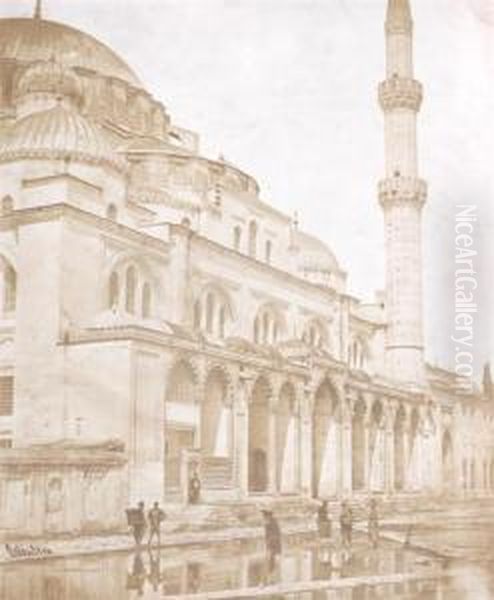 Mosque Of Shah Zaideh Constantinople Oil Painting by James Robertson