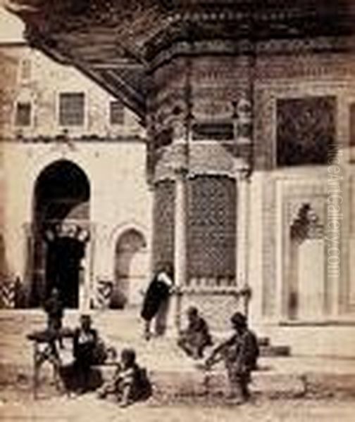 Turquie, Fontaine Du Sultan Ahmet Iii De L'ancien Serail Oil Painting by Robertson James & Beato Felice