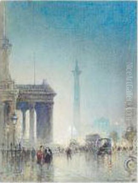 Trafalgar Square; St.james's Palace; People's Folly, Edinburgh Oil Painting by Percy Robertson