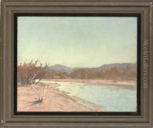 Desert River Oil Painting by Tom Robertson