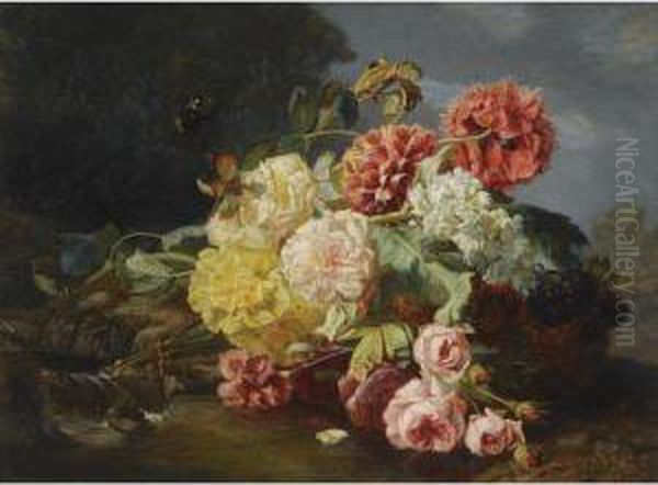 Flower Still Life Oil Painting by Jean-Baptiste Robie