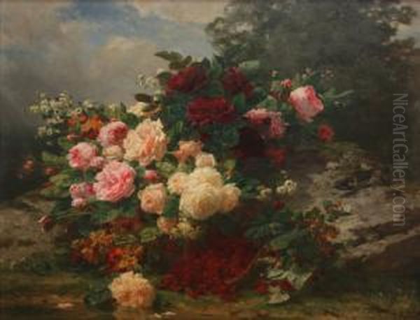 Bouquet Of Flowers Oil Painting by Jean-Baptiste Robie