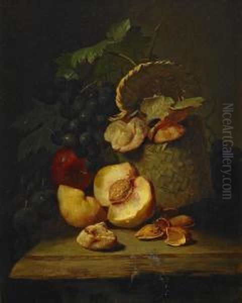 Frukstilleben Oil Painting by Jean-Baptiste Robie