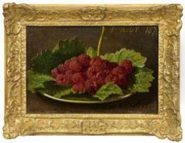 Stillleben Mit Himbeeren Oil Painting by Jean-Baptiste Robie