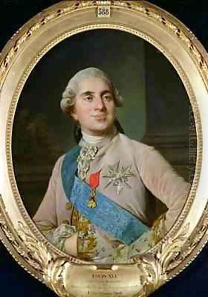 Portrait medallion of Louis XVI 1754-93 Oil Painting by Duplessis, Joseph-Siffrede