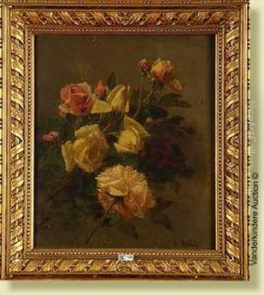 Bouquet De Roses Oil Painting by Jean-Baptiste Robie