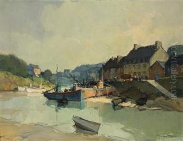 Estuary Of The Seine Oil Painting by Georges Charles Robin