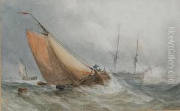 Off Harwich Oil Painting by Thomas Sewell Robins