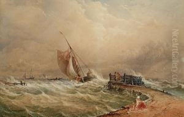 Off The Jetty Oil Painting by Thomas Sewell Robins