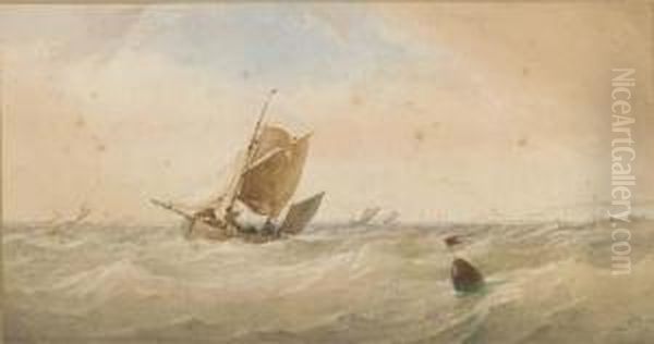 A Fishing Vessel Returning Home Oil Painting by Thomas Sewell Robins