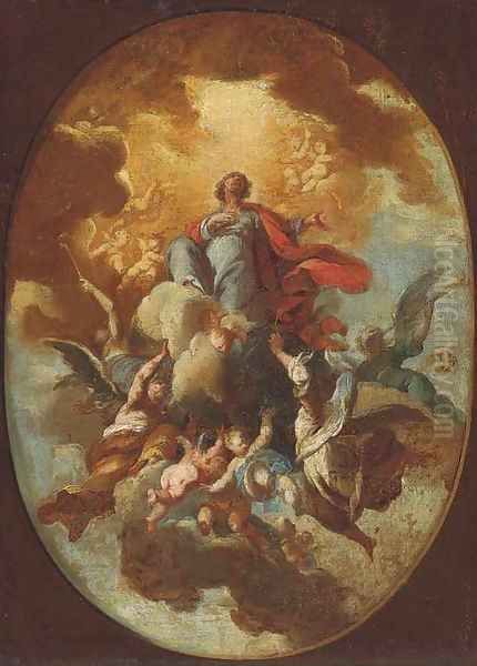 The Ascension of Christ a modello for a ceiling painting Oil Painting by Gaspare Diziani