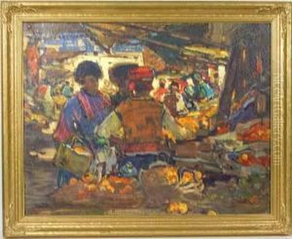 Market Day Oil Painting by Alexander Charles Robinson