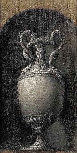 Study of a classical urn in a stone niche Oil Painting by Josepf Wright Of Derby