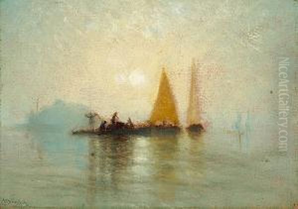 Misty Morning Sails, Corinthian Island Oil Painting by Charles Robinson