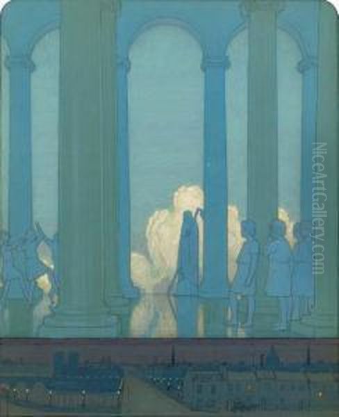 The Kingdom Of The Future; An Illustration For Maeterlinck's, 'the Blue Bird' Oil Painting by Frederick Cayley Robinson