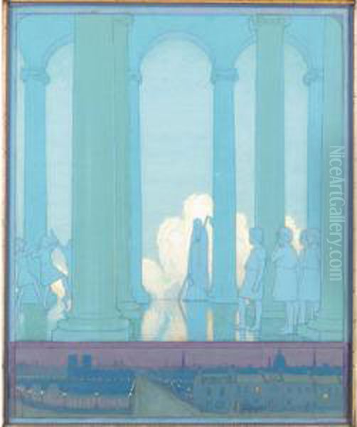 The Kingdom Of The Future, Illustration For The Blue Bird by Frederick Cayley Robinson