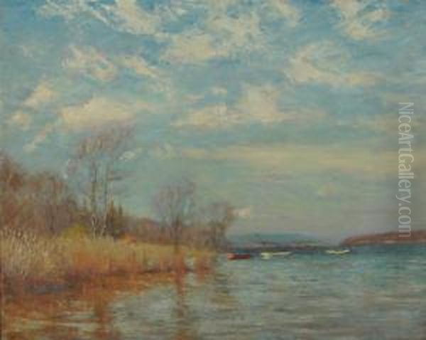 Autumnal River Landscape Oil Painting by Hal Robinson